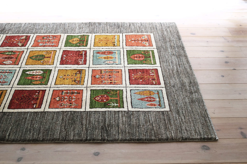 原毛パッチワークギャッベ【150-0280】