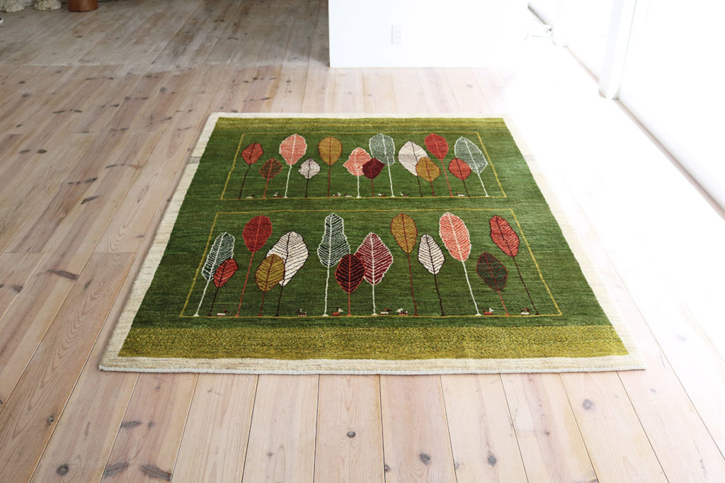 グリーン生命の樹ギャッベ【150-1011】