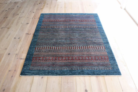 ブルーレッドギャッベ【120-4255】